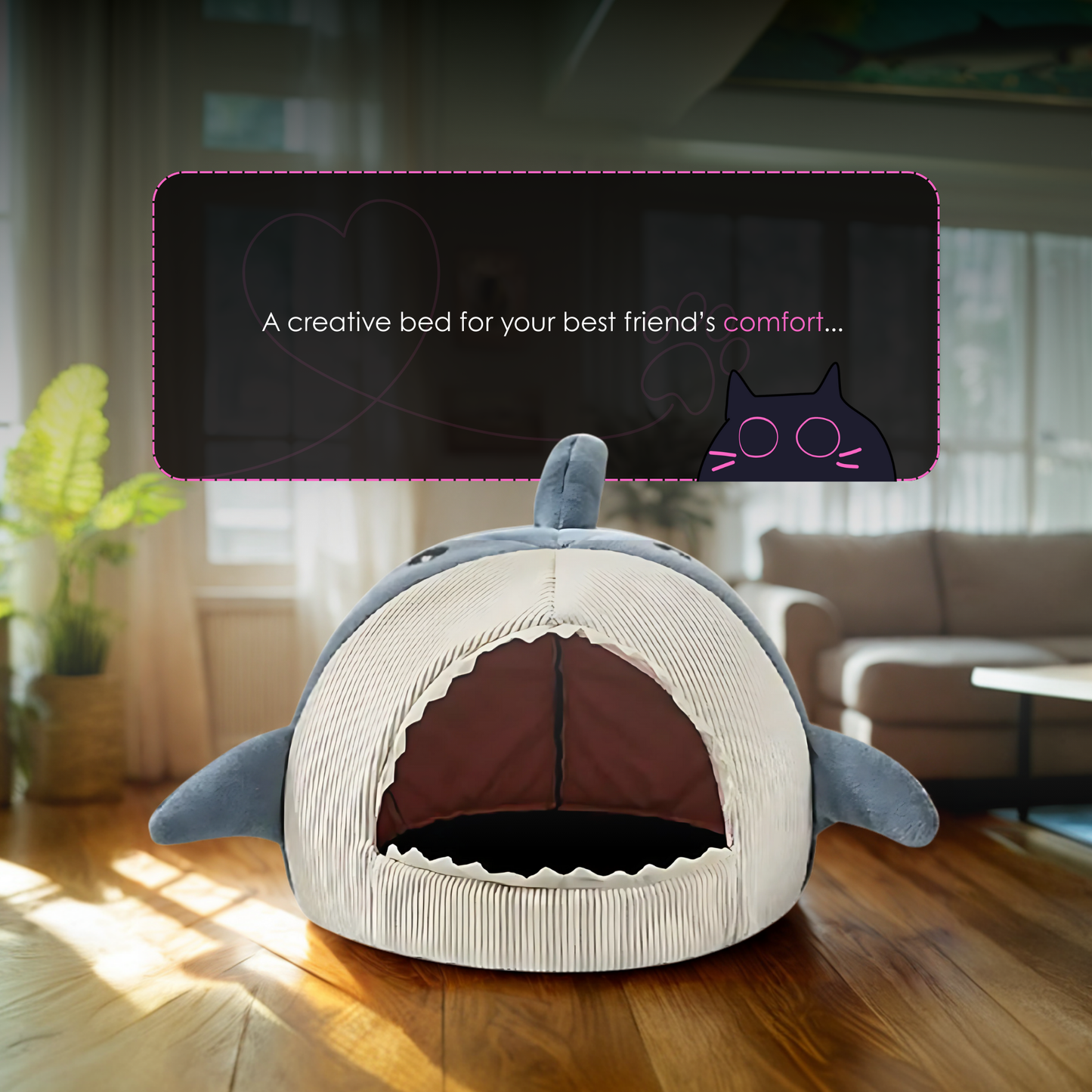 Plushie Shark Pet Bed